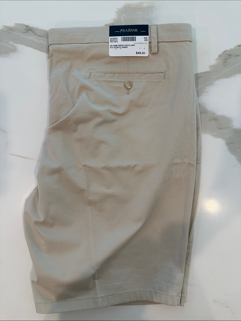 NWT Jos. A. Bank Light Tan Men's Flat-Front Shorts